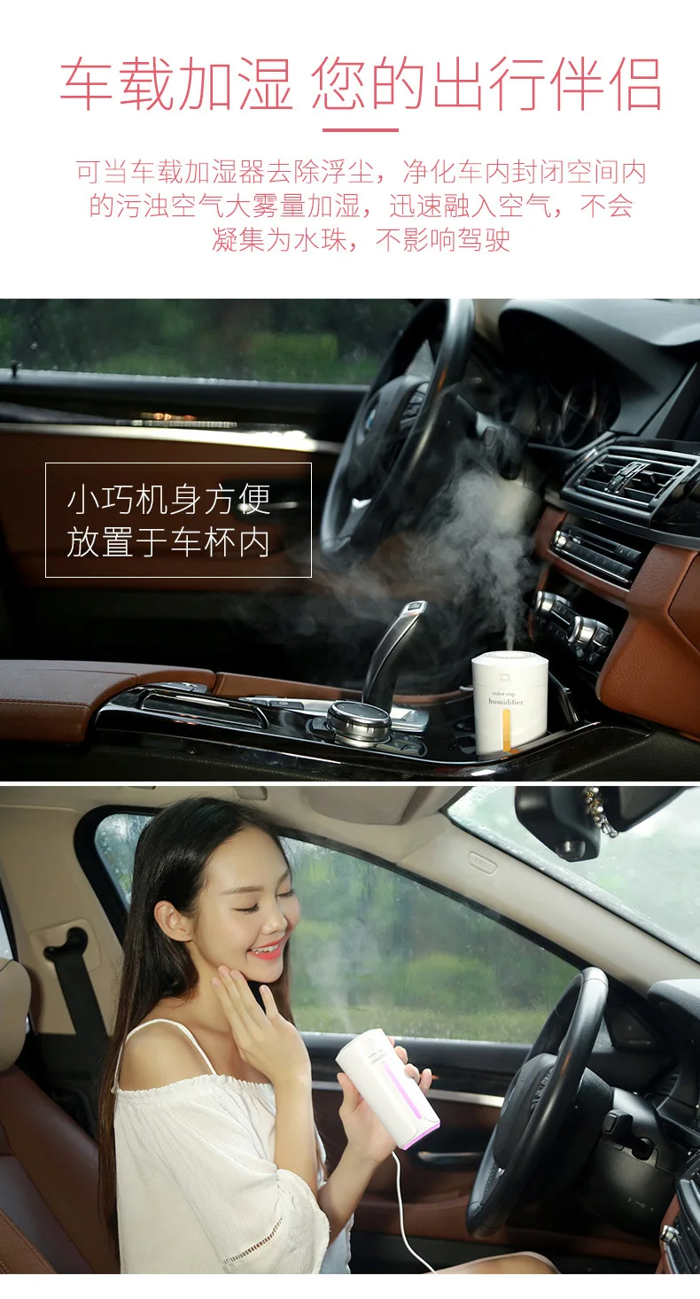 New Style with LED Light Bedroom Lamp Air Humidifier Household Products Moisturizing Spray Cross Border Gift Customization