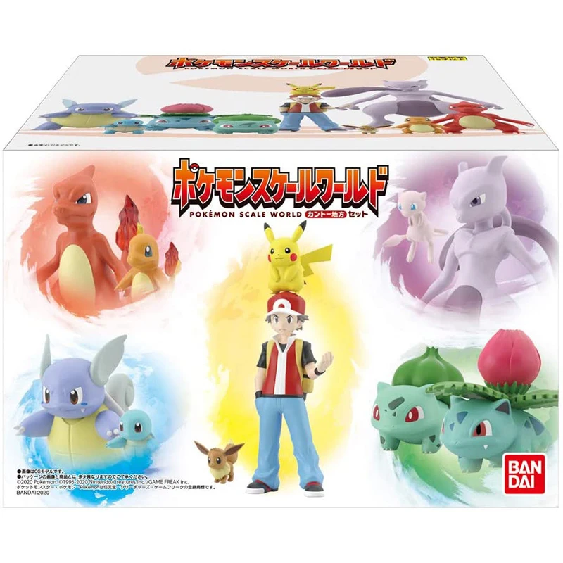 

Pokemon Scale World Kanto Region Set pikachu Charmander Venusaur Squirtle Mewtwo anime action & toy figures model toys