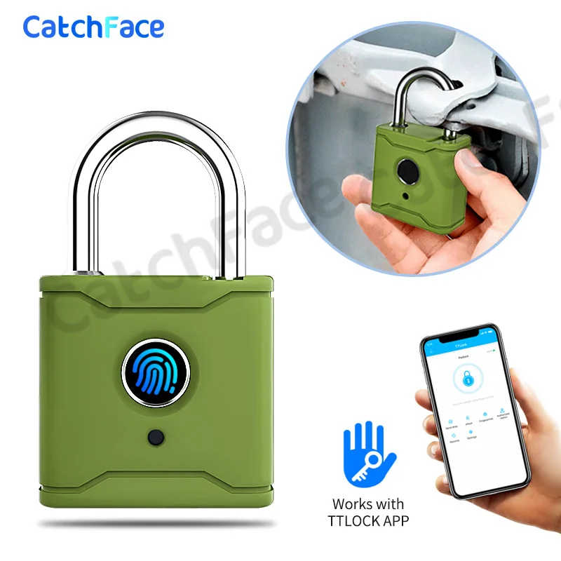Portable Waterproof Fingerprint Padlock Smart APP Bluetooth Lock Door Keyless UK 