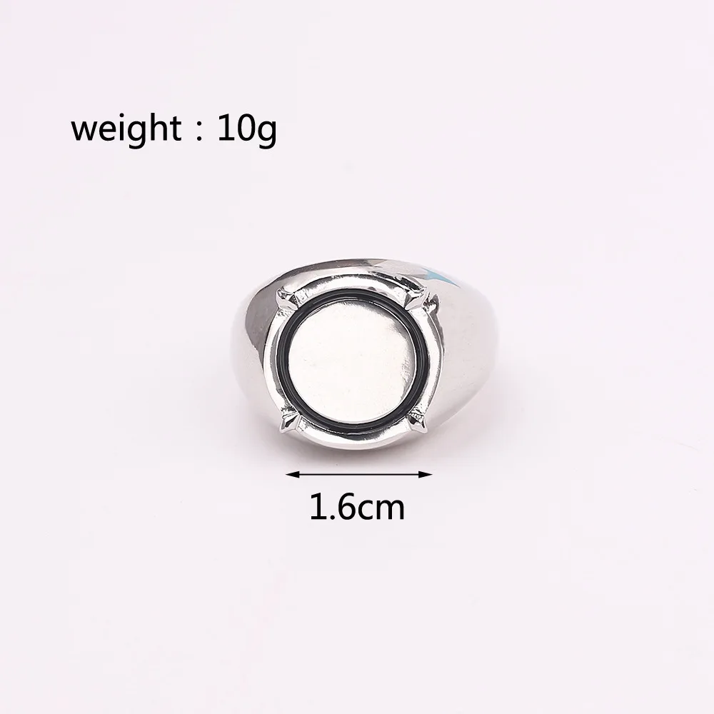 Lovers Anime Black Cat Rings Girl Boy Round Print Boy and Girl Cartoon Jewelry Quality Ring for Women Cosplay Accessories