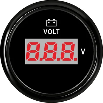 

1pc 52mm Digital Voltmeters Modified 8-32v Display Auto Volt Meters Marine Black Voltage Gauges Red Backlight Sus316L Bezel