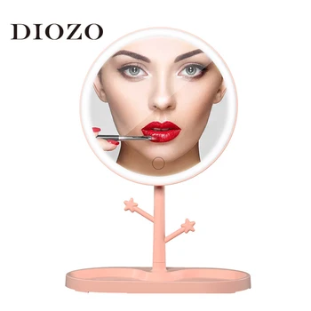 

Led Mirror With Light Desktop Lighted Vanity Makeup Mirror Battery Operated/USB Trichromatic Light Makeup Mirror
