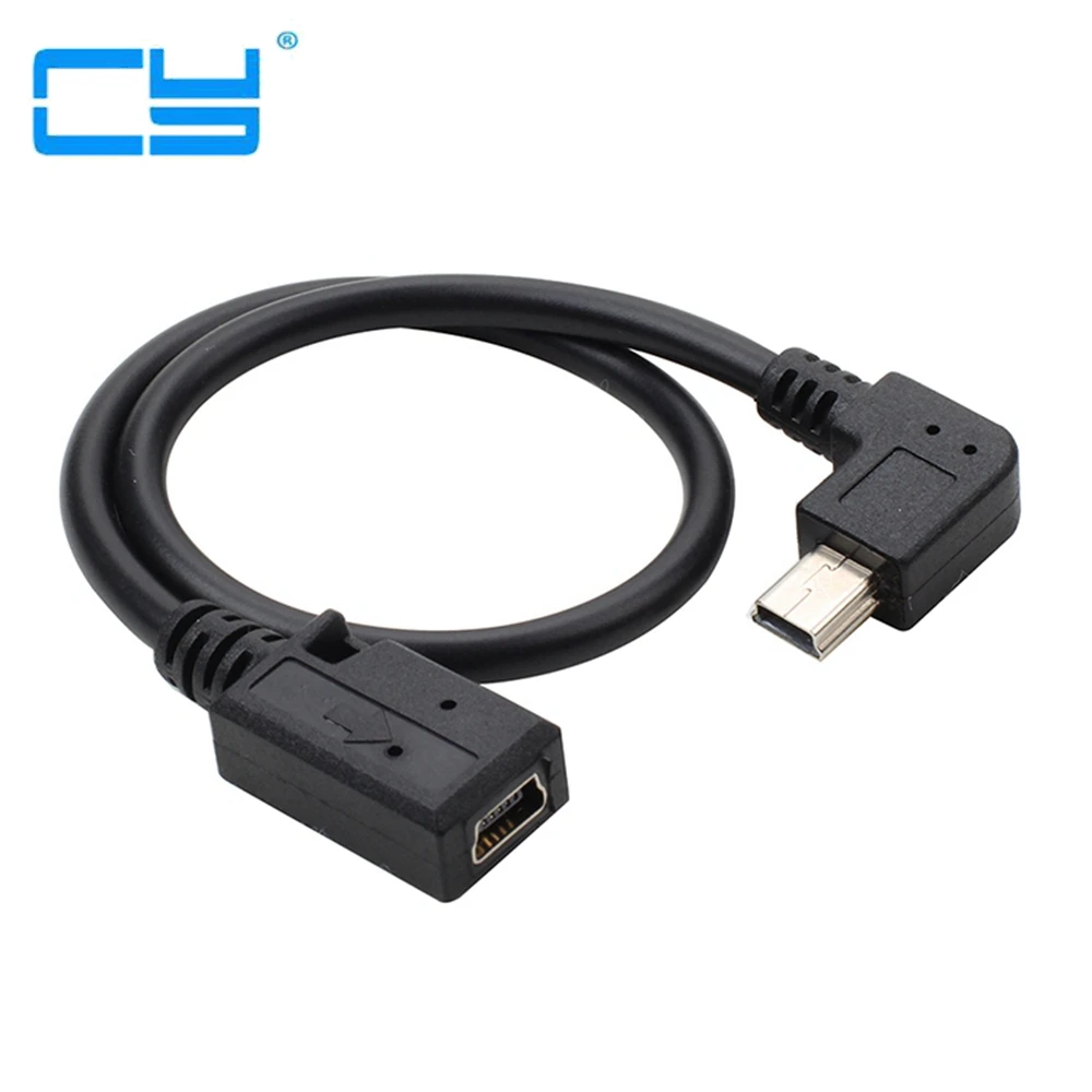 Мини-usb 2,0 Up& DO& Left& Right 5Pin мужчин и женщин удлинитель для gps тахографа 25 см черный
