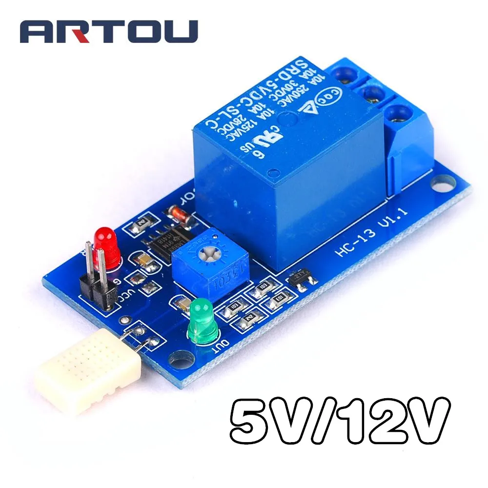 Hr202 Dc 5v 12v 1 Channal 1ch Humidity Sensor Switch Relay Module