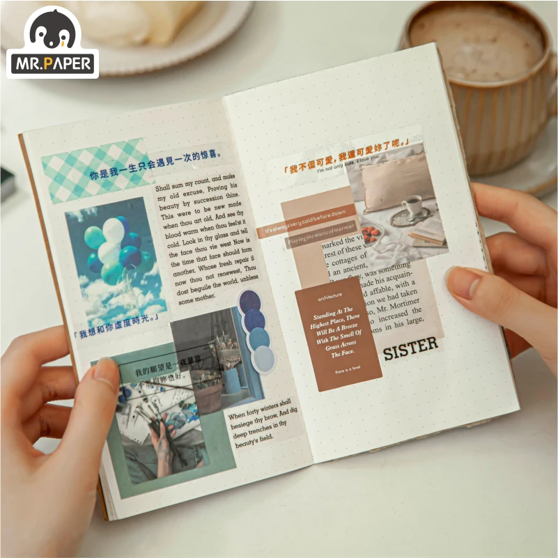 Mr.paper 8 Design Ins Style Japanese Romantic Series Frame Sticker Creative Mini Pocket Decoration DIY Material Sticker
