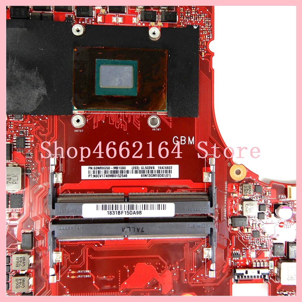 low cost  GL503VS I5-7300HQ N17E-G2-A1 GTX1070 Motherboard For ASUS GL503 GL503V GL503VS laptop Motherboard G