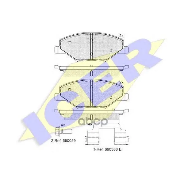 182110_колодки Дисковые Передние! Skoda Fabia 1.2, Vw Polo Rus 1.6 12 Icer 182110 Icer арт. 182110