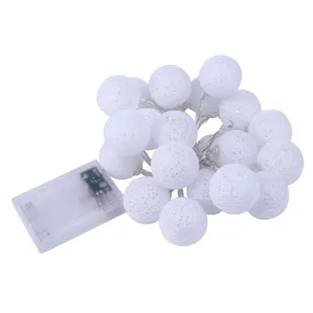

7.55ft 2.3m 20 LED Cotton Ball Light String Battery Operated Home Indoor Decor Fairy Light for Christmas Wedding Party Drop Ship