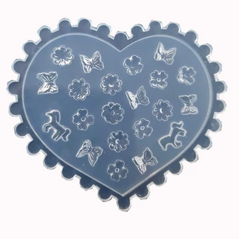 

4Pcs Flower Bowtie Bear Resin Mold Epoxy Resin Casting Mold DIY Nail Art Crafts 634D