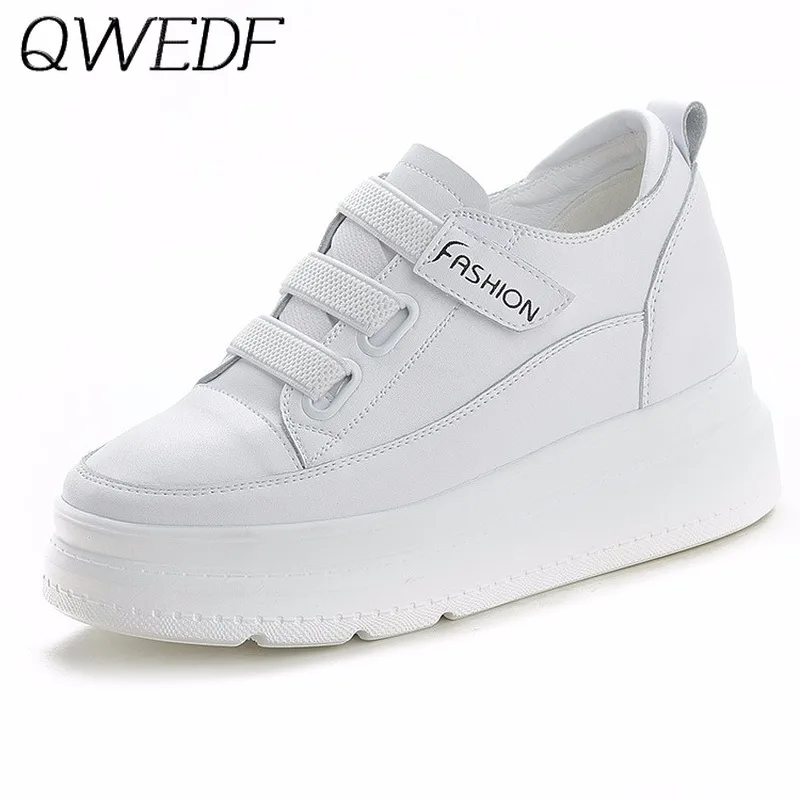 

2019 new casual wedge with canvas shoes female muffin bottom thick low cut single shoes with 8 cm increased single shoes F6-100