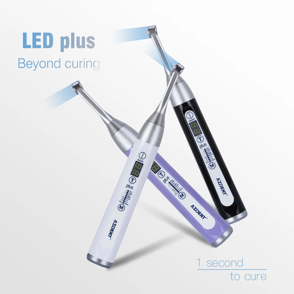 AZDENT Dental Kabellose LED Plus105 Lichthärtungslampe 1 Sekunde Aushärtungszeit Hohe Leistung Breites Spektrum 2500 mw/cm² – Detail 1