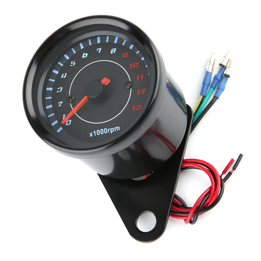 DC 12V Universal Motorcycle 0 13000rpm/min LED Backlight Tachometer
