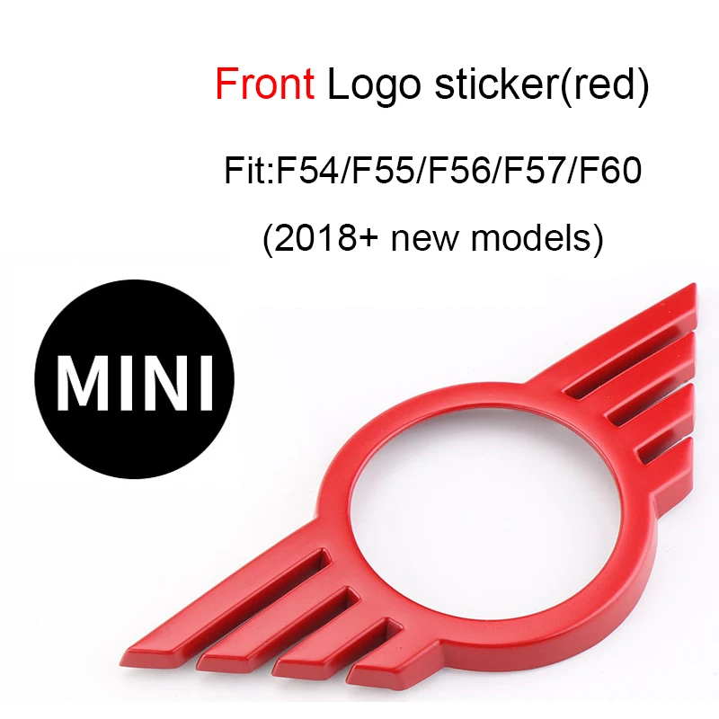 Автомобильный значок, логотип, наклейка, передний капот, задний багажник, эмблема, литье для нового Mini Cooper F54 F55 F56 F60, земляк, аксессуары - Название цвета: Front Red