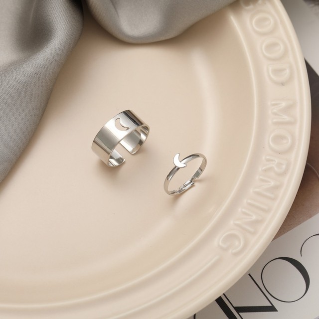 Lover Star Moon Aircraft Cherry Dinosaur Mushroom Butterfly Rings for Women Men Couple Open Ring Set 2021 Jewelry