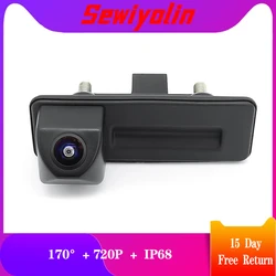 Lente ojo de pez 720P de 170 grados para coche, vista trasera, manija del maletero, cámara de respaldo inversa para Skoda Fabia Octavia Yeti Roomster Audi A1 A3