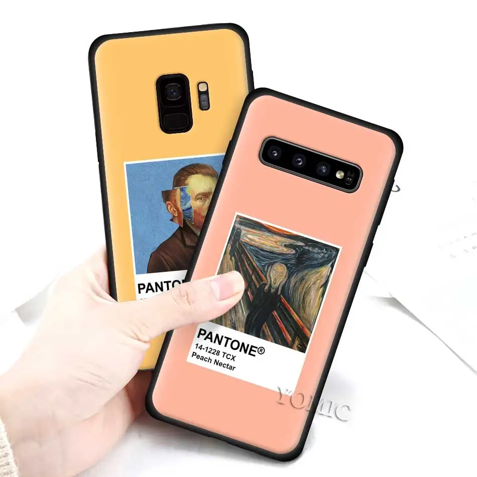Мягкий чехол для samsung Galaxy S10 5G S10e S9 S8 Plus S7 Edge Note 8 9 10+ черный силиконовый чехол для телефона Van Gogh Pantone