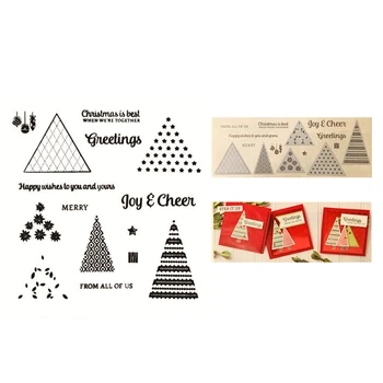 

New 3D 2020 Metal Cutting Dies and Scrapbooking For Paper Making Christmas Tree Angle Embossing Frame Card Clear Stamps Set