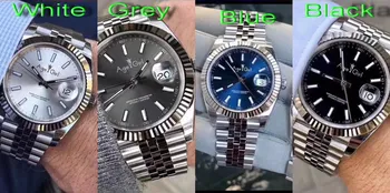

Luxury Brand New Men Automatic Mechanical Datejust Stainless Steel Sapphire Silver Black Blue Grey Jubilee Bracelet Watch 36mm