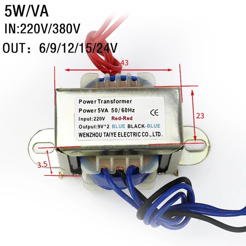 Transformador Audio Simples ou Duplo Transformador Combinado Tensão Núcleo de Cobre 220v 380v 5w