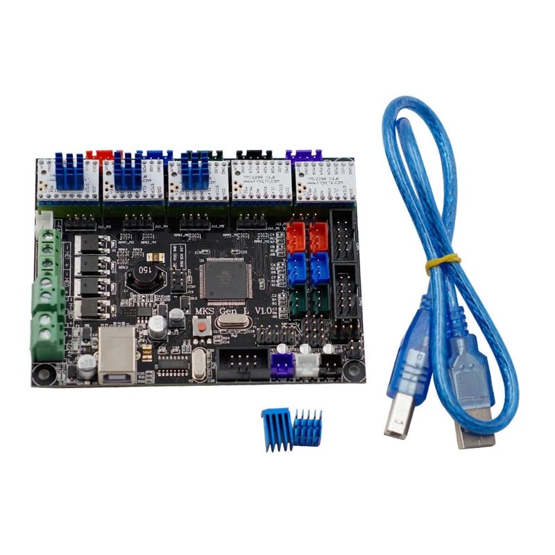 Mks-Gen L V1.0 интегрированная плата контроллера+ 5 шт. Tmc2208 V1.0 Драйвер шагового двигателя совместимый Ramps1.4/Mega2560 R3 для 3D P