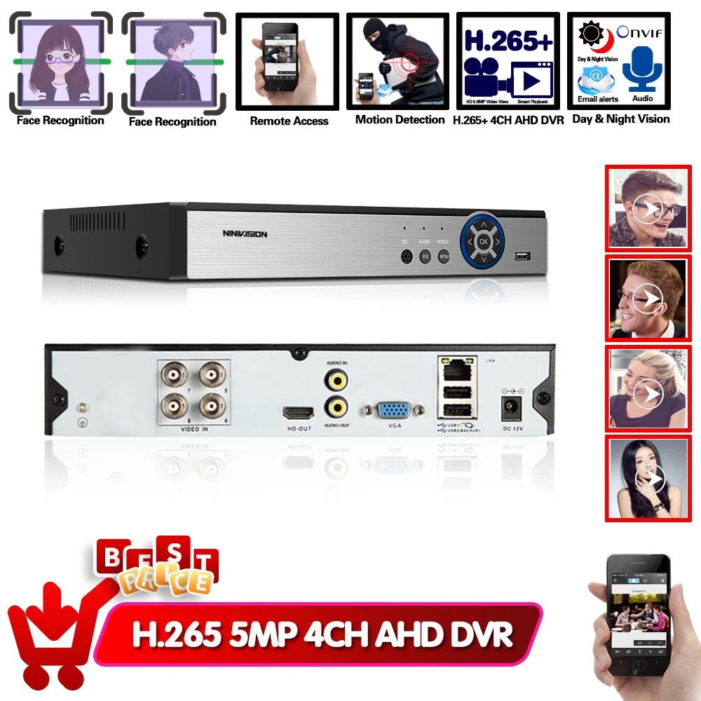DVR 4 PORT AV DIGITAL MOTION DETECTION RECORD+TIME DATE