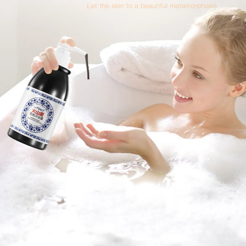 Volcanic Mud Body Wash 250ml Whitening Exfoliating Moisturizing Body Bathing Cream HJL2019