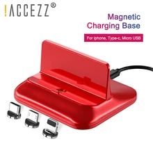 ACCEZZ быстрая Магнитная зарядная док-станция Micro USB 8 Pin type-C для iphone 8 X Plus XS для samsung Xiaomi huawei Магнитная зарядная подставка