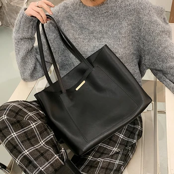 

Simple Women's Large Capacity New Fashion Autumn Winter 2020 Students Portable One Shoulder Tote Shopping Package C598