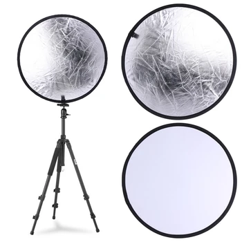 

2 in 1 55-60cm Light Mulit Collapsible Disc Photography Reflector Silver/White