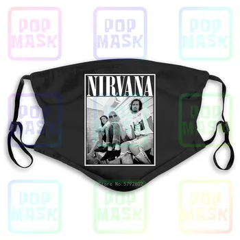 

Dust Mask with Filter Nirvana Kurt Cobain Dave Grohl Group Photo Nwt Authentic Washable Reusable Mask