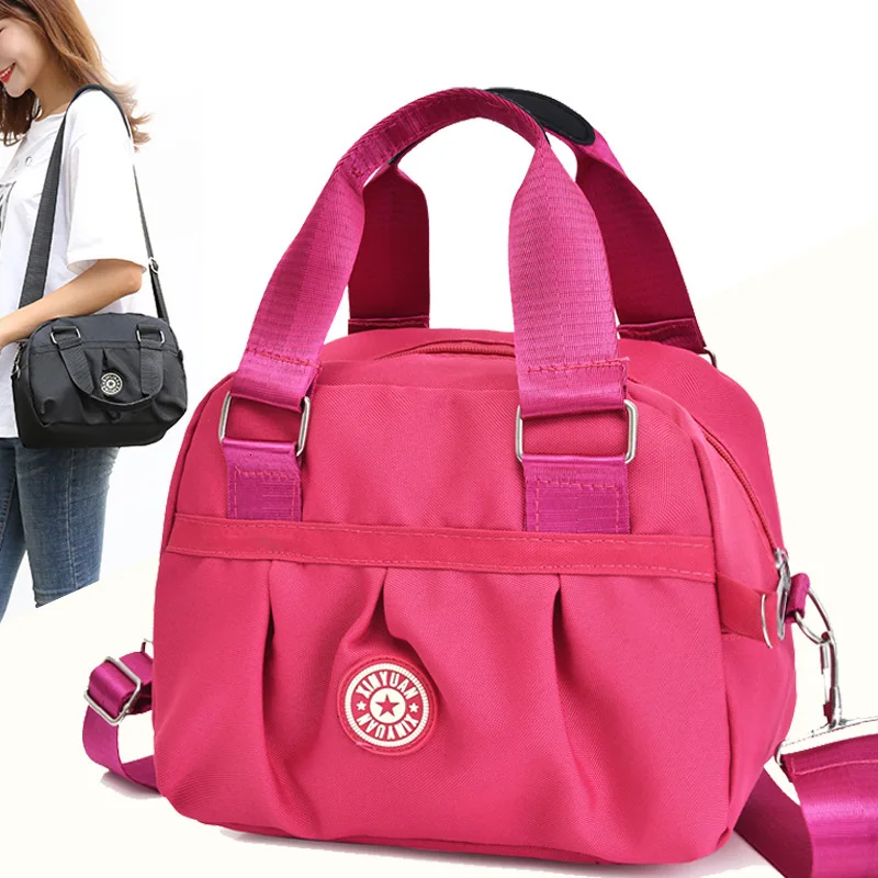 

Women's Singles Shoulder Satchel Waterproof Nylon Canvas Bag Light Will Capacity Mommy Package Concise Handbag Casual Tote