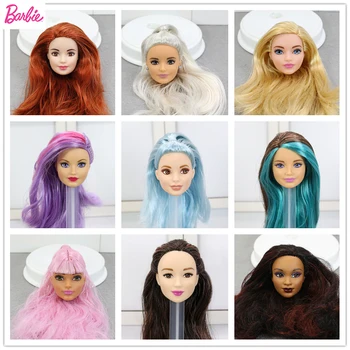 

Original Doll Head Collection Limited Girls Accessories Colourful Fashion Hair Girl Dolls Gift DIY Toys for Children Bonecas