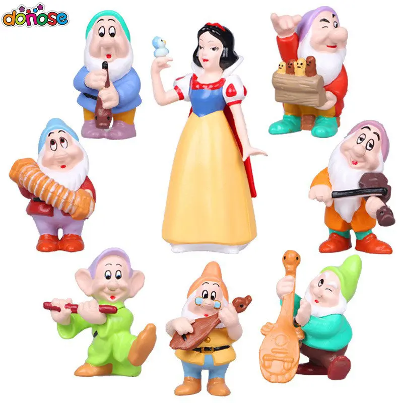 Cartoon Princess Snow white and Seven Dwarfs PVC Action Figure Collection Model Kids Toy Doll 8PCS/SET Cake Decoration