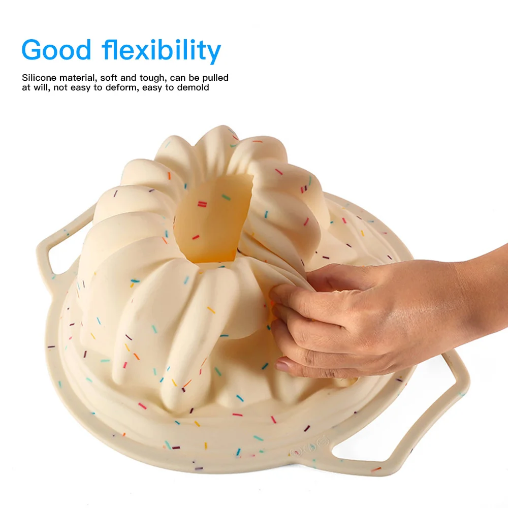 New 3D Big Swirl Shape Silicone Butter Cake Mould Kitchen Baking Form Tools For Cake Bakery Baking Dish Kitchen Bakeware Mold ZZ