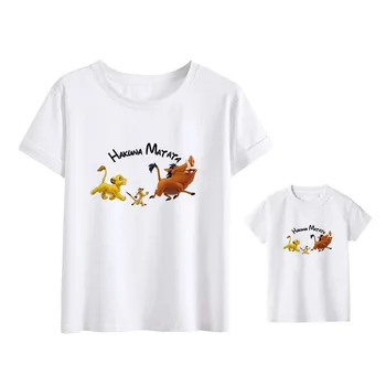 

New t-shirt lion king cartoon printing aesthetic graphics was thin tops family version clothing summer breathable short sleeves