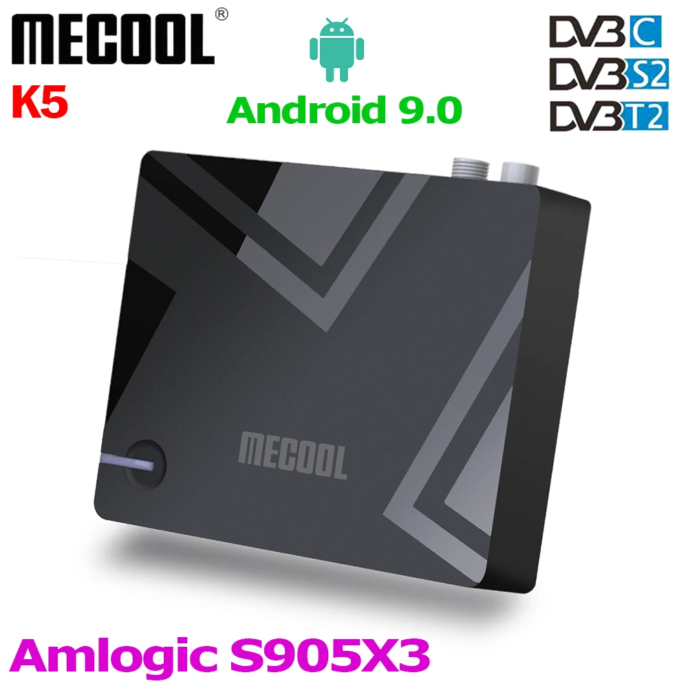 Новый MECOOL K5 Android 9 0 ТВ коробка DVB T2 S2 C Amlogic S905X3 2 Гб RAM + 16gbrom 4G 5G Wi-Fi BT H.265 HEVC медиа