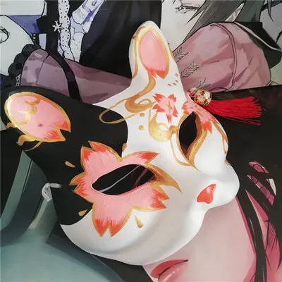 Японская Маска с лисой, ручная роспись, Grandmaster of Demonic Culture Wei Wuxian Fox, маска на Хеллоуин для косплея, реквизит для фотографий - Цвет: C