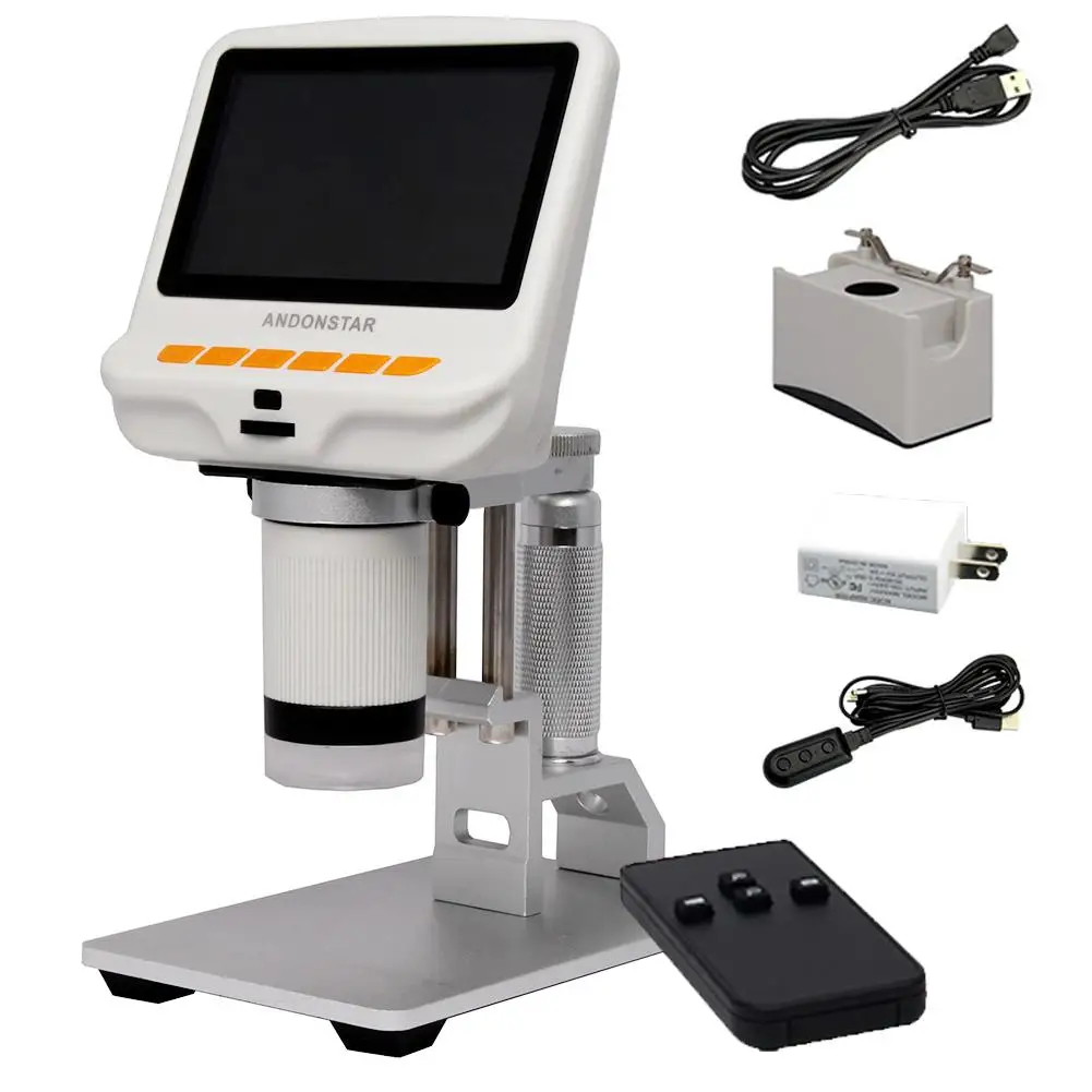 Microscopio de luz USB de 43 pulgadas con microscopio de vídeo con pantalla LED HD Microscopio de s