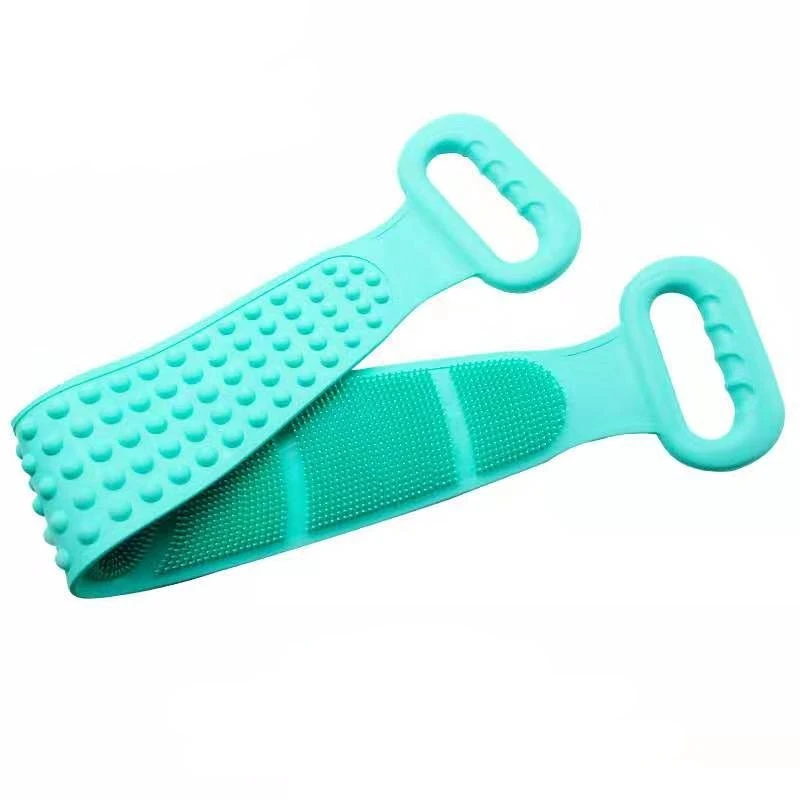 Silicone Back Body Scrubber Belt Men Women Bath Towel Double Side Shower Exfoliating Belts Body Washing 5