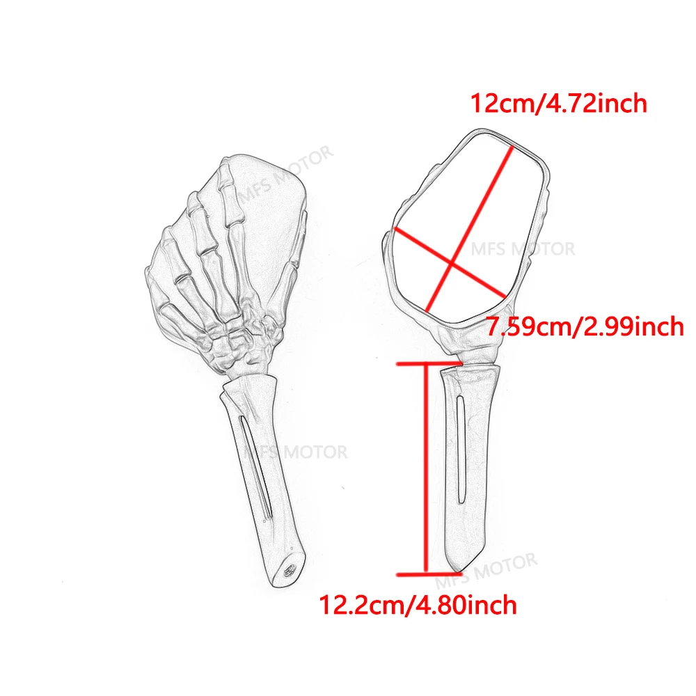Универсальные зеркала для мотоциклов Череп Скелет Зеркало заднего вида для Harley Touring ультраклассический Electra Street Glide Road King