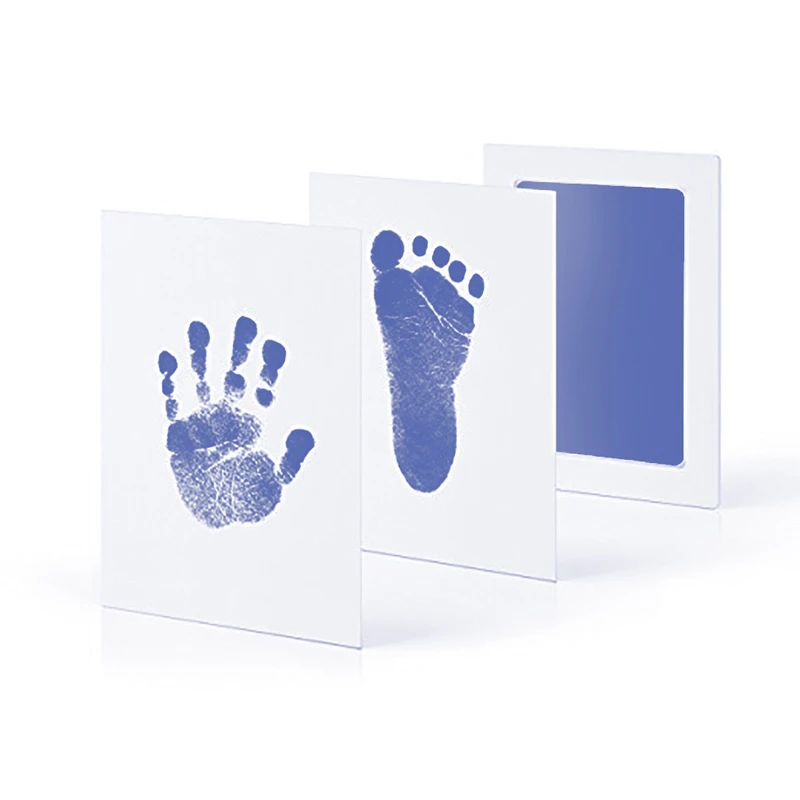 Нетоксичные штемпельные подушечки безопасный уход за домашними животными Baby Shower Paw Print Pad Foot Print Pad Детские игрушки Детские лапки отпечаток руки штемпельные подушечки наборы - Цвет: Sky Blue