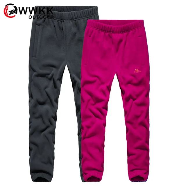 US $12.08 WWKK Winter Spring Warm Fleece Pants Men Women Outdoor Camping Fishing Sport Ultralight Trousers Ca
