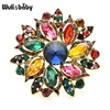 Wuli&baby Luxury Crystal Sun Flower Brooches For Women 2022 New Weddings Office Party Brooch Pins Gifts ► Photo 1/6