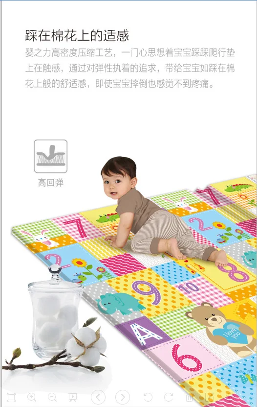 New 2687# Huaying New Style Infant Shatter-resistant Waterproof Thick Foldable Crawl Pad 180*100*1 Cm