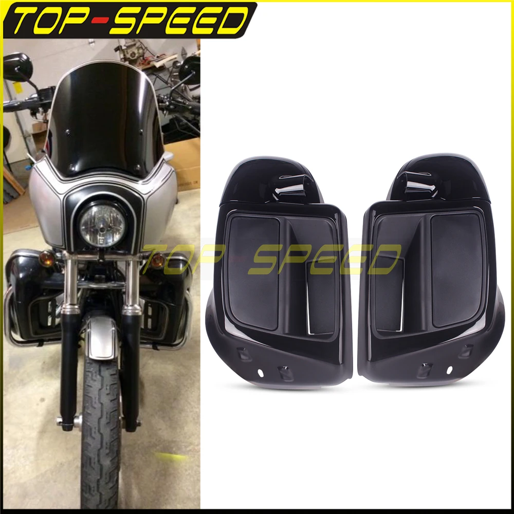 Motorcycle Highway Crash Bar Lower Vented Leg Fairing Case Speaker Box
