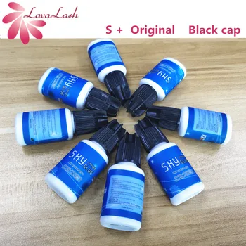 

Free Shipping Original Fastest drying eyelash extensions Sky Glue S+ type 10 bottles 1-2 seconds Eyelash Adhesive 5ml Black Cap