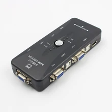 4 Ports VGA KVM Switch Box USB 2.0 SVGA Switcher with Cables for Keyboard Mouse Monitor PC Laptop Computers new kvm switch box usb 2 0 4 port keyboard video monitor vga kvm switch box and 4 cables for pc keyboard mouse high quality