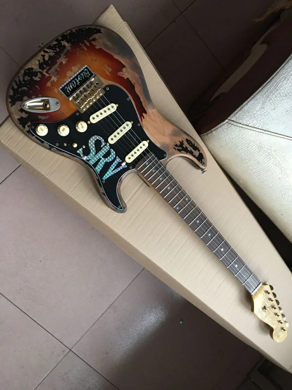 Электрогитара SRV Retro relics электрогитара, высокое качество пикапы гитара ra, 6 струн gitaar. Реальные фотографии