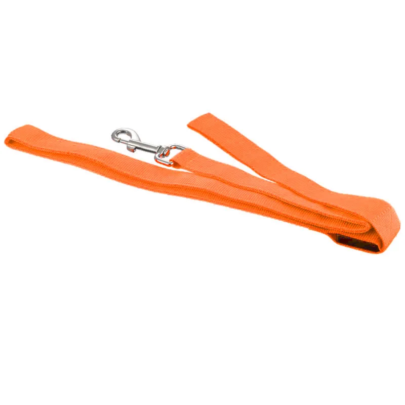 Orange Dog Leash With Night LED Solid Nylon Dog Collar Adjustable Lead RopeNet Leashes Pet Dog Accessories - Color: Orange