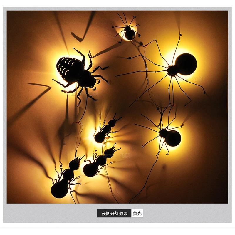 

Creative LED Iron Wall Light for home Restaurant indoor modern bedroom lighting LED G9 light source Spider ants art wall lamp